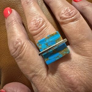 Turquoise and Silver Statement Ring